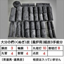 茶道 道具炭 大分椚炭(くぬぎ炭)丸切炭7.5cm5kg 自社製