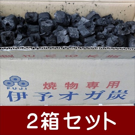 送料無料(事業者限定・関西東海)  富士炭化工業 焼物専用伊予オガ炭(小片)10kg2箱セット